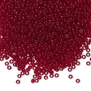 5/$15 Seed Bead Czech Glass Transparent Garnet Tube